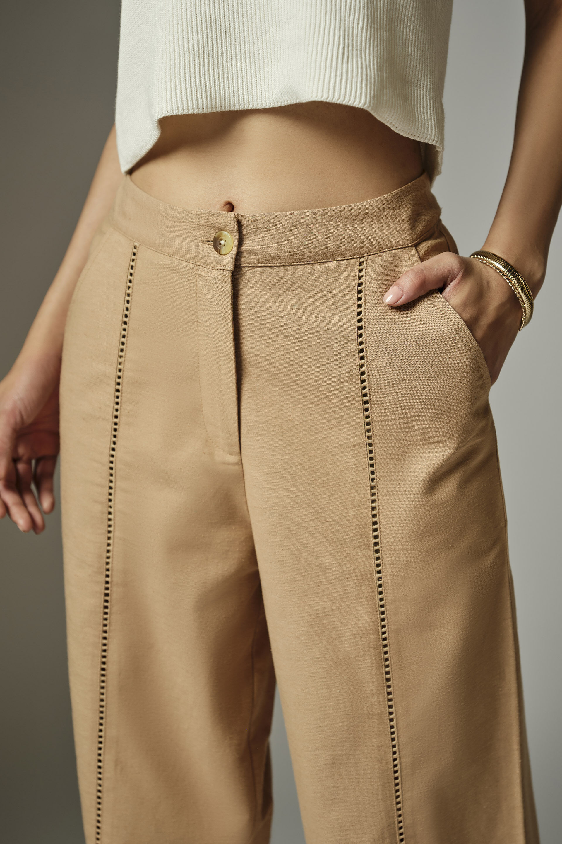 Tan Trousers, Brown, image 2